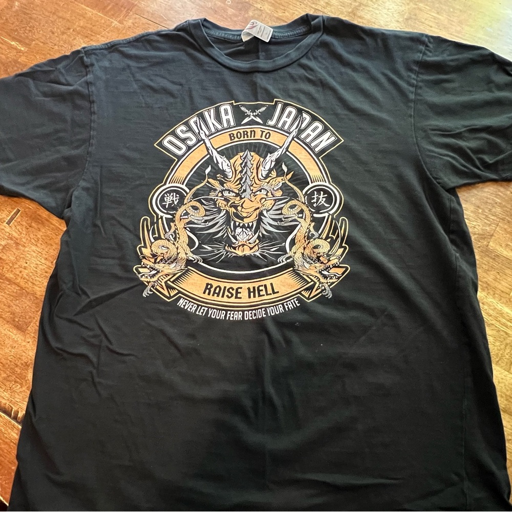 Osaka Japan Black Graphic T-Shirt